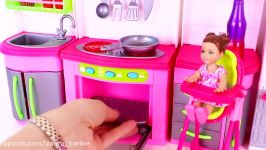 Barbie Doll bedroom dollhouse bathroom toy play Barbie baby doll morning routin
