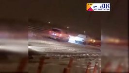 تصادف زنجیره ای در اتوبان تهران کرج بر اثر بارش برف سنگین