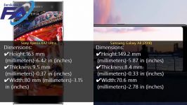 مقایسه گوشی گلکسی A8 2018 سونی اکسپریا XA2 Ultra