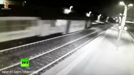 Moment train derails near Milan Italy killing 3 passengers