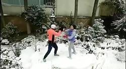 تمرین کردن الهه منصوریان بهنوش طباطبایی در برف