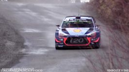 Rally Monte Carlo 2018 SS10 WRC Cars FLATOUT into a Slippery 6th gear corner