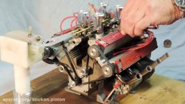 Schillings V8 80cc model engine running with great sound.avi