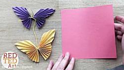 هنر کاردستی کاغذ پروانه های رنگی