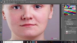 آموزش حذف جوش لکه صورت در عکس فوتوشاپ