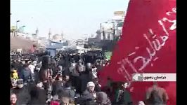 پرچم سرخ حسین کربلا پرچمدار خراسان اربعین مشهد