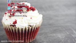 Red Velvet Cupcake Recipe Valentines Day  طرز تهیه کاپ کیک رد ولوت کیک مخملی