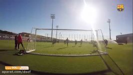 عملکرد خیره کننده لیونل مسی در تمرینات بارسلونا