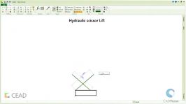 تحلیل مکانیزم قیچی بالابر هیدرولیکی در نرم افزار CEAD
