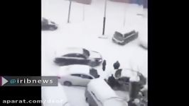 تصاویری بارش شدید برف در شیکاگو زمین گیر شدن مردم