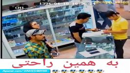 سرقت گوشی موبایل توسط دختر سارق در مغازه موبایل فروشی