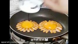 پخت تزئین متفاوت تخم مرغ سوسیس