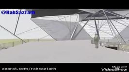 انیمیشن ۳ بعدی طراحی معماری سازه فضاکار ایستگاه راه آهن