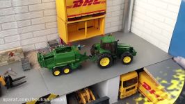 Videos for kids  BRUDER TOY John Deere picks up the balepress  FARMING