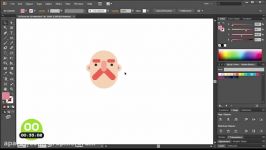 آموزش طراحی چهره فلت ایلوستریتور
