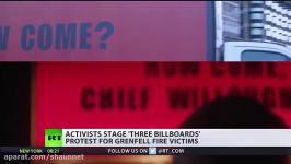 Billboards inspired by Oscar contender appear outside Grenfell Tower in UK