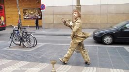 Barcelona street performer of La Ramblas