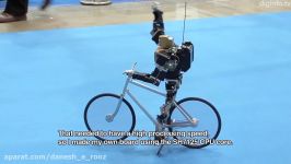 روبات دوچرخه سوار  قابلیت حفظ تعادل دور زدن