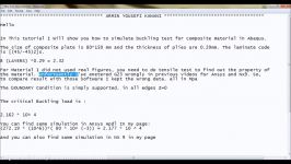 Simulation of buckling for posite plate with abaqus