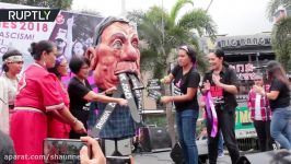 ‘Rise against macho fascist dictator’ Anti Duterte protest over order to ‘shoot rebels in vaginarsqu