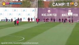 تمرین کامل بازیکنان بارسلونا برای بازی مقابل ایبار ᴴᴰ