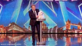 حرف زدن توله سگ پشمالو در برنامه Britains Got Talent