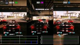 مقایسه فریم ریت بازی Split Second  XOX vs XO vs X360