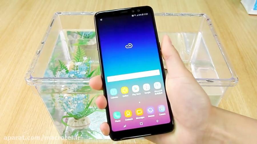 تست ضد آب بودن سامسونگ گلکسی Samsung Galaxy A8 Plus  a8  ماکروتل