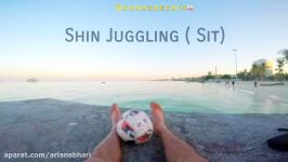 #17 آموزش تکنیک ساق پا زدن توپ نشسته  shin juggling