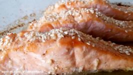 Easy Salmon Recipe in oven  آموزش پخت ساده سریع ماهی سالمون در فر