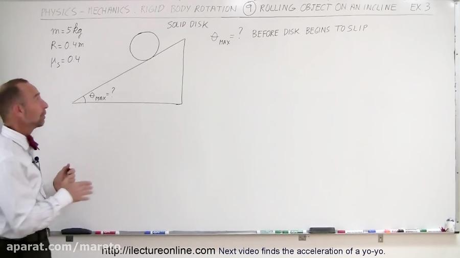 Physics  Mechanics Rigid Body Rotation 9 of 10 Rolling Object on an Incline Ex 3