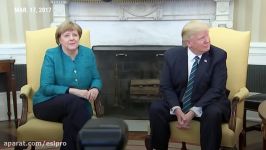 Trump​ appears to ignore requests for a handshake with Angela Merkel​