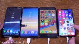 iPhone X vs Samsung Galaxy S8+ vs Note 8 vs iPhone 8+  Battery Drain Test