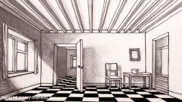 How to Draw a Room in 1 Point Perspective Narrated Drawing