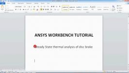 ANSYS Thermal analysis of DISC BRAKE