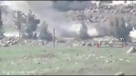 انهدام خودروی تروریست ها توسط موشک ارتش سوریه در قنیطره
