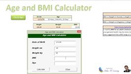 Excel VBA Userform to Calculate Age and BMI