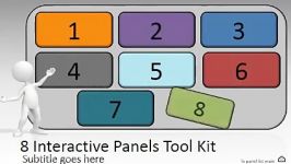 قالب پاورپوینت سه بعدی متحرک eight interactive panels