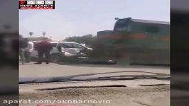برخورد قطار خودرو در راه بند راه آهن اندیمشک