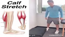 تمرینات فیزیوتراپی جهت کشش عضلات پشت ساق پاcalf stretch.تماس09122655648