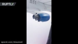 Terrified passengers watch jet engine fall apart mid flight above Kyrgyzstan