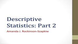 Descriptive Statistics Part 2