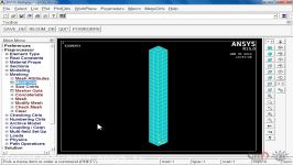 آموزش Ansys 15  بررسی آنالیز کمانش خطی در ستون