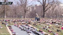 14K empty shoes memorate all victims of school shootings in US