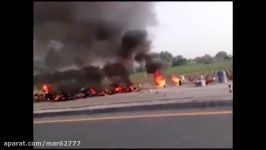 +18 ویدئو کامل انفجار تانکر بنزین در پاکستان قبل بعد