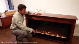 Double Sided Fireplace – Bookcase Sapele Wood Cabinet