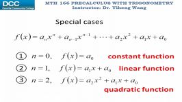 Precalculus with trigonometry Lecture 19 Quadratic functions