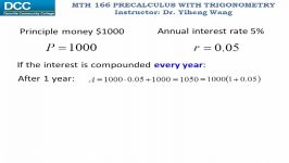 Precalculus with trigonometry Lecture 29 Compound interest example and natural base