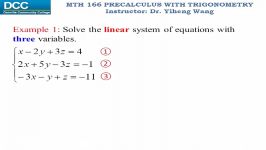 Precalculus with trigonometry Lecture 49 Matrices and systems of equations