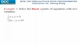 Precalculus with trigonometry Lecture 47 System of equations. Method of elimination